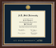 A.T. Still University Gold Engraved Medallion Diploma Frame in Hampshire