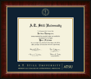 A.T. Still University Gold Embossed Diploma Frame in Murano