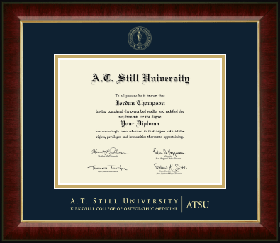 A.T. Still University diploma frame - Gold Embossed Diploma Frame in Murano