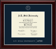 A.T. Still University Silver Embossed Diploma Frame in Gallery Silver