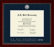 A.T. Still University Silver Engraved Medallion Diploma Frame in Sutton
