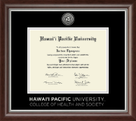 Hawaii Pacific University Silver Engraved Medallion Diploma Frame in Devonshire