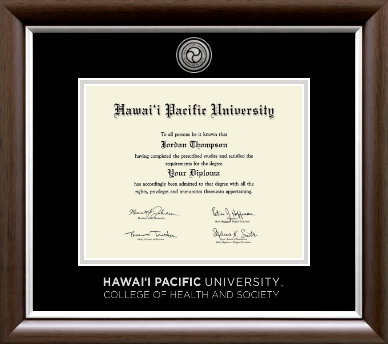 Hawaii Pacific University diploma frame - Silver Engraved Medallion Diploma Frame in Devonshire