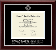 Hawaii Pacific University Silver Embossed Diploma Frame in Gallery Silver