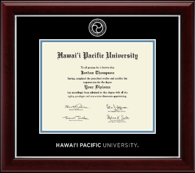 Hawaii Pacific University diploma frame - Silver Embossed Diploma Frame in Gallery Silver