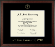 A.T. Still University Gold Embossed Diploma Frame in Studio