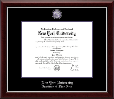 New York University diploma frame - Masterpiece Medallion Diploma Frame in Gallery Silver