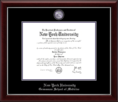 New York University diploma frame - Masterpiece Medallion Diploma Frame in Gallery Silver