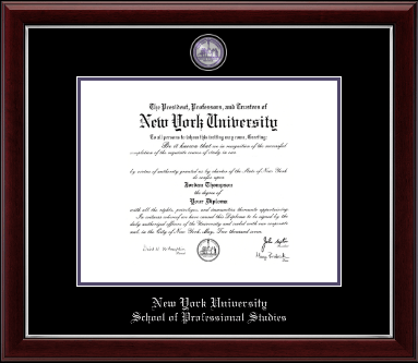 New York University diploma frame - Masterpiece Medallion Diploma Frame in Gallery Silver