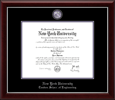 New York University diploma frame - Masterpiece Medallion Diploma Frame in Gallery Silver