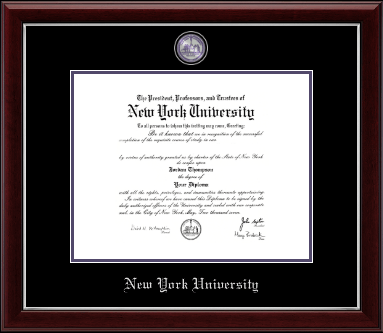 New York University diploma frame - Masterpiece Medallion Diploma Frame in Gallery Silver