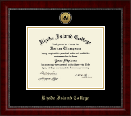 Rhode Island College Gold Engraved Medallion Diploma Frame in Sutton