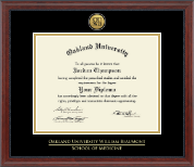Oakland University diploma frame - Gold Engraved Medallion Diploma Frame in Signature