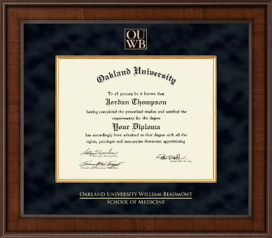 Oakland University diploma frame - Presidential Masterpiece Diploma Frame in Madison