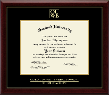 Oakland University diploma frame - Gold Embossed Diploma Frame in Gallery