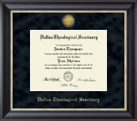 Dallas Theological Seminary Gold Engraved Medallion Diploma Frame in Noir