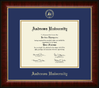 Andrews University Gold Embossed Diploma Frame in Murano