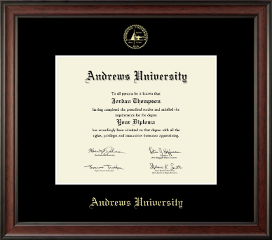 Andrews University diploma frame - Gold Embossed Diploma Frame in Studio