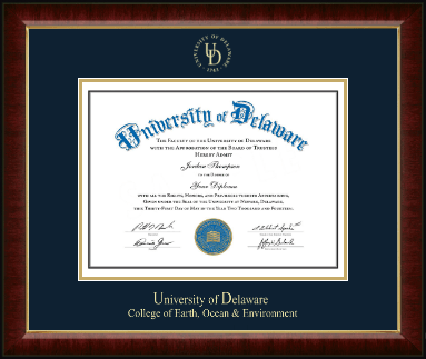 University of Delaware diploma frame - Gold Embossed Diploma Frame in Murano