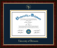 University of Delaware Gold Embossed Diploma Frame in Murano