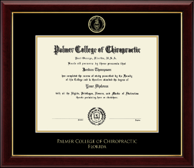 Palmer College of Chiropractic Florida diploma frame - Gold Embossed Diploma Frame in Gallery