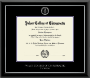 Palmer College of Chiropractic Florida Silver Embossed Diploma Frame in Onyx Silver