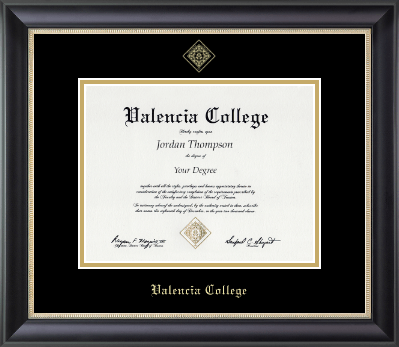 Valencia College diploma frame - Gold Embossed Diploma Frame in Noir