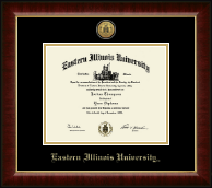 Eastern Illinois University Gold Engraved Medallion Diploma Frame in Murano