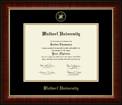 Waldorf University diploma frame - Gold Embossed Diploma Frame in Murano