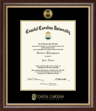 Coastal Carolina University diploma frame - Gold Engraved Medallion Diploma Frame in Hampshire