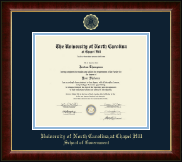 University of North Carolina Chapel Hill Gold Embossed Diploma Frame in Murano