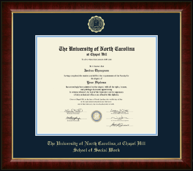 University of North Carolina Chapel Hill diploma frame - Gold Embossed Diploma Frame in Murano
