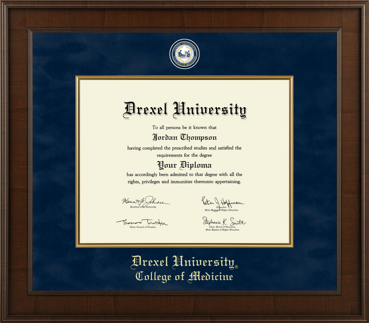 Drexel University College of Medicine Presidential Masterpiece Diploma  Frame in Madison - Item #289778 from Drexel University College Medicine