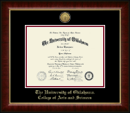 The University of Oklahoma diploma frame - Gold Engraved Medallion Diploma Frame in Murano