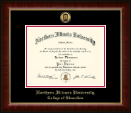 Northern Illinois University Gold Engraved Medallion Diploma Frame in Murano
