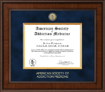 American Society of Addiction Medicine certificate frame - Presidential Masterpiece Certificate Frame in Madison