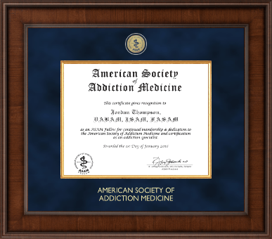 American Society of Addiction Medicine certificate frame - Presidential Masterpiece Certificate Frame in Madison
