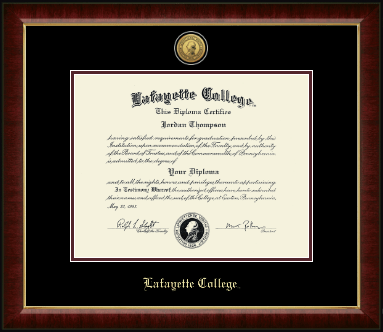 Lafayette College diploma frame - Gold Engraved Medallion Diploma Frame in Murano