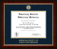 American Society of Addiction Medicine Masterpiece Medallion Certificate Frame in Murano