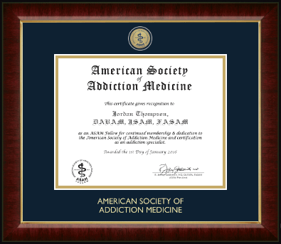 American Society of Addiction Medicine certificate frame - Masterpiece Medallion Certificate Frame in Murano