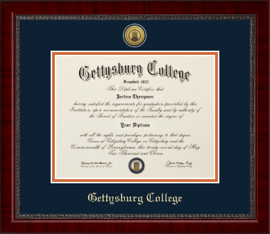 Gettysburg College diploma frame - Gold Engraved Medallion Diploma Frame in Sutton