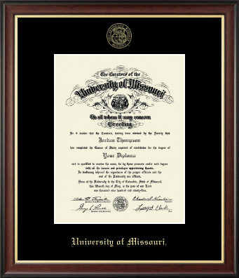 University of Missouri Columbia diploma frame - Gold Embossed Diploma Frame in Studio Gold