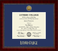 Luther College Gold Engraved Medallion Diploma Frame in Sutton