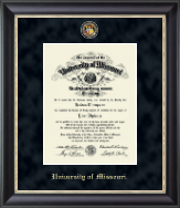 University of Missouri Columbia Regal Edition Diploma Frame in Noir