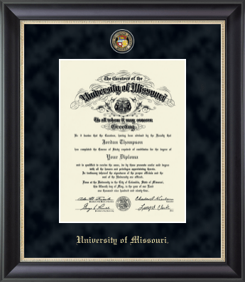 University of Missouri Columbia diploma frame - Regal Edition Diploma Frame in Noir