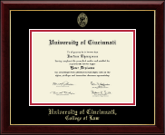 University of Cincinnati diploma frame - Gold Embossed Diploma Frame in Gallery