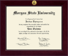 Morgan State University Century Gold Engraved Diploma Frame in Cordova