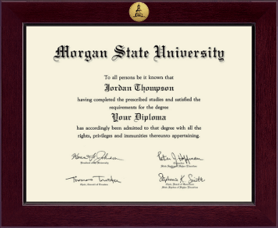 Morgan State University diploma frame - Century Gold Engraved Diploma Frame in Cordova