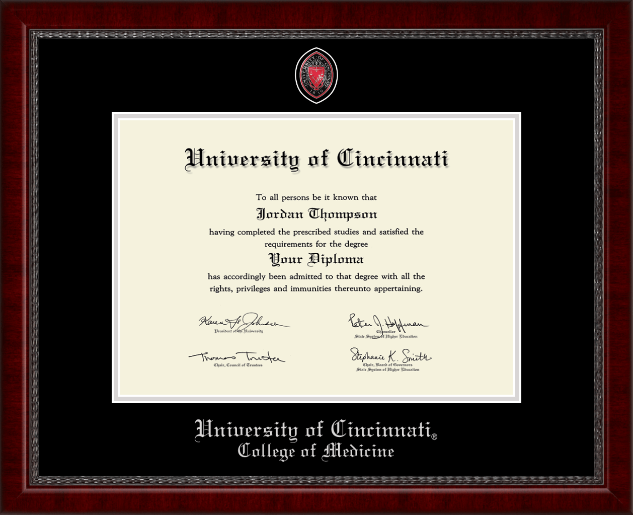 University of Cincinnati Masterpiece Medallion Diploma Frame in Sutton