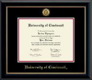 University of Cincinnati diploma frame - Gold Engraved Medallion Diploma Frame in Onyx Gold